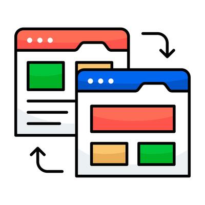 Modern graphics design icon of web layout