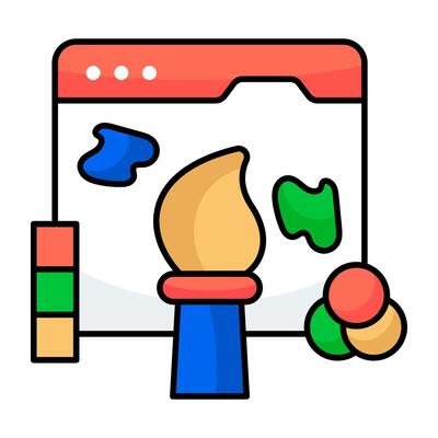 Modern icon of web design