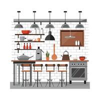 Elegant Icons for Creative Industrial Kitchen Designs vector