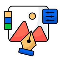 Conceptual flat design icon of photo design vector