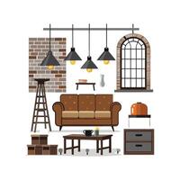 Stylish Icons for Loft Design Elements vector
