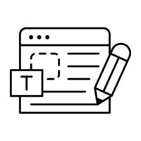 Trendy design icon of online content writing vector