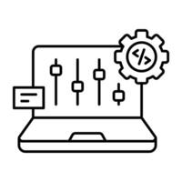 An editable design linear icon of online equalizer vector