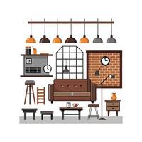 Distinctive Loft Design Elements Icons vector