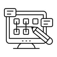 Modern Conceptual linear design icons of hierarchy vector