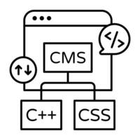 Unique Modern design linear of webs coding vector