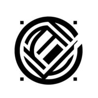 Abstract Black Geometric in a Circular Framework with Square Accents on a White Background, a Modern Illustration. vector