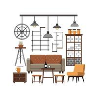 Stylish Icons for Industrial Elements in Lofts vector