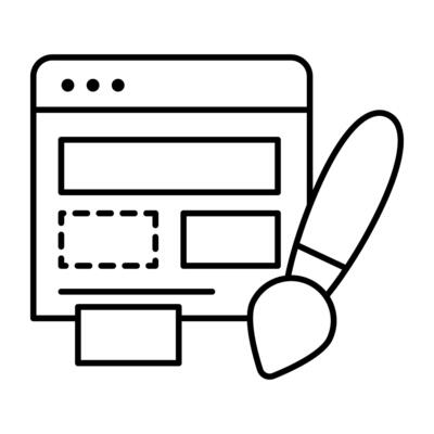 Modern flat design of web layout