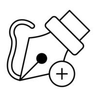 Perfect linear design icon of pen nib vector