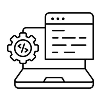 Unique linear design icon of web development vector