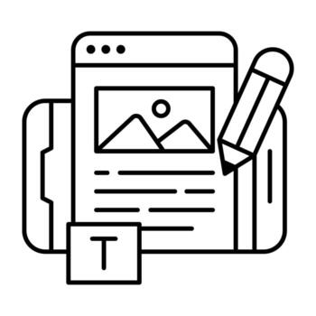 Unique linear design icons of web landscape vector