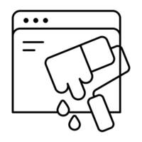 Perfect design linear icon of paint roller vector