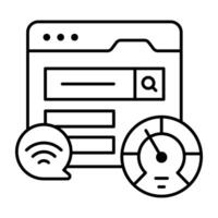 Modern linear design icon of web speed optimization vector