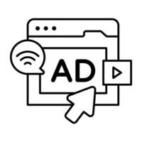 Perfect design linear of advertisement website vector