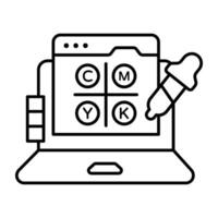 A unique linear design icon of color selection vector