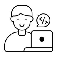 An linear design of programmer isolated on white background vector