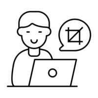An icon design of user chat linear vector