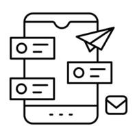 Trendy design of send mobile message vector