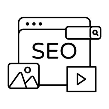 Conceptual linear flat design icon of se website vector