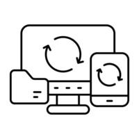 A linear design icon of responsive designs vector