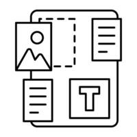 An icon linear design of photo post vector