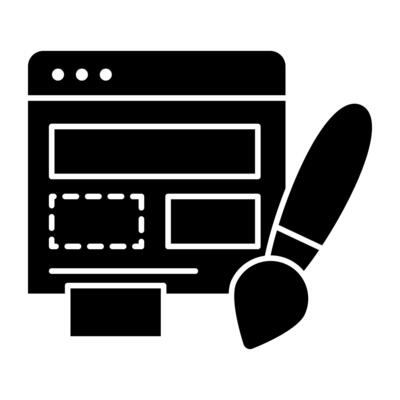 Modern design glyph icons of web layout