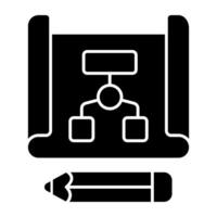 Conceptual glyph design icon of hierarchy vector