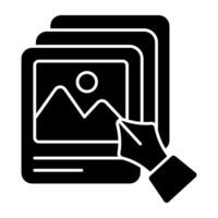 Conceptual solid design icon of photo vector