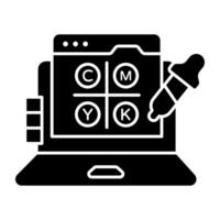 A unique solid icon of color selection vector