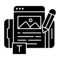 Unique solid icon of web landscape vector