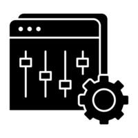 An glyph editable design icon of online equalizer vector