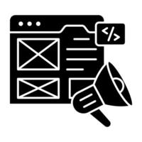 Premium solid download icon of web promotion vector
