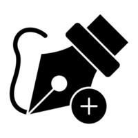Perfect design glyph icon of pen nib vector