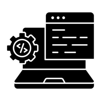 Unique design glyph icon of web development vector