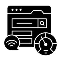 Modern solid icon of web speed optimization vector