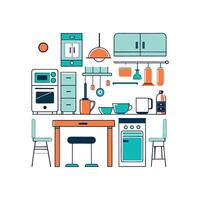 Elegant Icons for Kitchen Refrigerator Design vector