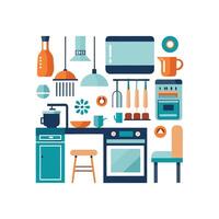 Chic Icons for Kitchen Refrigerators vector