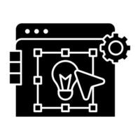 A solid icon of idea generation vector