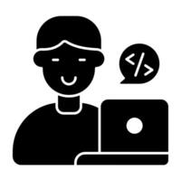 An solid design of programmer isolated on white background vector