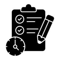 A unique design solid icon of task deadline vector