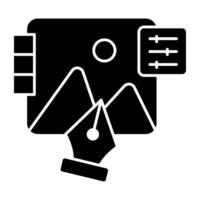 Conceptual solid design icon of photo design vector