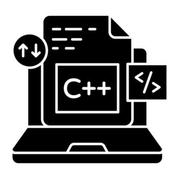 Trendy design icon of c file solid vector