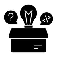Modern solid icon of think outside the box vector