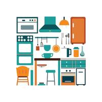 Artistic Icons for Kitchen Refrigerator Design vector
