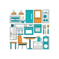 Elegant Icons for Unique Kitchen Refrigerators vector
