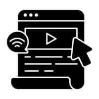 Unique design solid icon of web videos vector