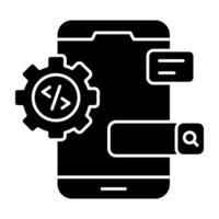 Trendy solid vectors design of mobile development