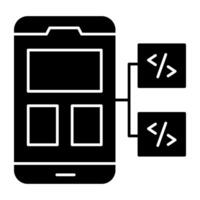 Trendy design of mobiles coding vector