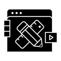 Trendy solid design icon of pencil scale vector